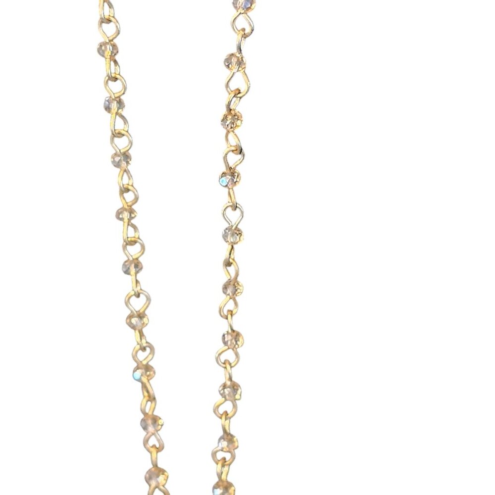 Gold/Pink Resin Long Pendant Necklace - Picture 2 of 5